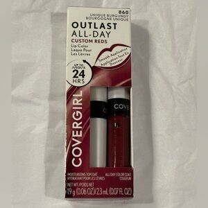 CoverGirl Outlast Lip Color/Top Coat Unique Burgundy NIP